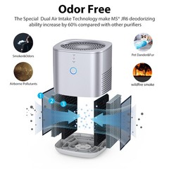 Home Air Purifier for Allergies Pet True HEPA Large Room Air Cleaner Smoke Eater