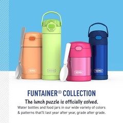 FUNTAINER Water Bottle with Straw 12 Ounce Kids Stainless Steel Vacuum Insulated