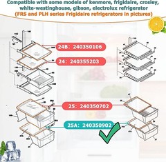 240350903 Crisper Pan Cover (Bottom) Compatible with Frigidaire Refrigerator