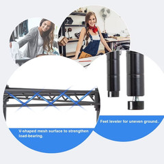 BestOffice 4 Shelf Wire Shelving Unit Garage NSF Wire Shelf Metal Storage Rack