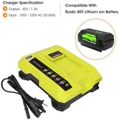 2X Battery & Charger For Ryobi 40V With LED Lithium-Ion 40-Volt OP406VNM OP40602