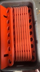 Bucket Knuckles Tool Storage Bracket Orange UHMW Plastic Hanging 19.75x3x2.5in