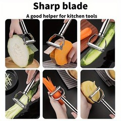 Multi-Functional Stainless Steel Vegetable Peeler, Julienne Cutter & Slicer