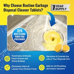 Foaming Garbage Disposal Cleaner Deodorizer Tablets – 24 Pack (1 Year Supply)