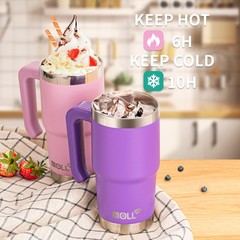 16 oz Tumbler with Handle-Stainless Steel Double Wall Vacuum Insulated Water …