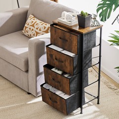4 Fabric Drawer Dresser for Bedroom, Storage Organizer Unit Chest of Tower