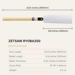 ZETSAW RYOBA 250 – 9.8 in Double Edge Japanese Saw