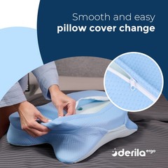 Derila Ergo Pillowcase – Cervical Neck Pillow Memory Foam Pillow Case (1 count)