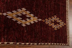 Burgundy Moroccan Area Rug 5×8 Handmade Wool Tribal Style Carpet for Any Room