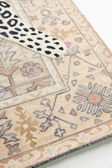 Octavia Leopard Neutral Hand-Tufted 100% Wool Area Rug Carpet