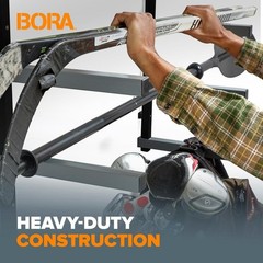 BORA 24.25 in. H x 72 in. W x 12.5 in. D Black/Gray 4-Level Garage Wall Rack