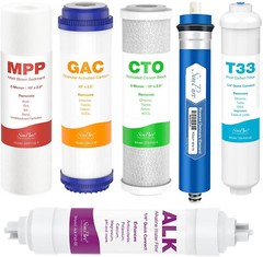 6 Stage 75GPD PH Alkaline Reverse Osmosis UnderSink Water Filter System Purifier