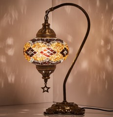 Turkish Moroccan Mosaic Bohemian Colorful Table Bedside Lamp Light Lampshade