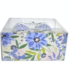 Kate Spade Festival Floral Stainless Steel Stemless Wine Glasses Blue Multi New