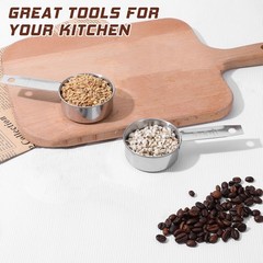 2 Pcs 1/4 Cup Stainless Steel Measuring Cup,60 ml 2 oz Stainless Steel Measuring