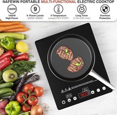 1800W Single Burner Electric Ceramic Cooktop 14″ Infrared Hot Plate Stove Top