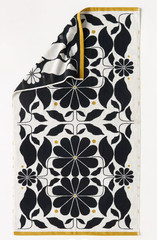Anthropologie MCKENZIE PARROTT COTTON WOVEN Bath Towel Black and White