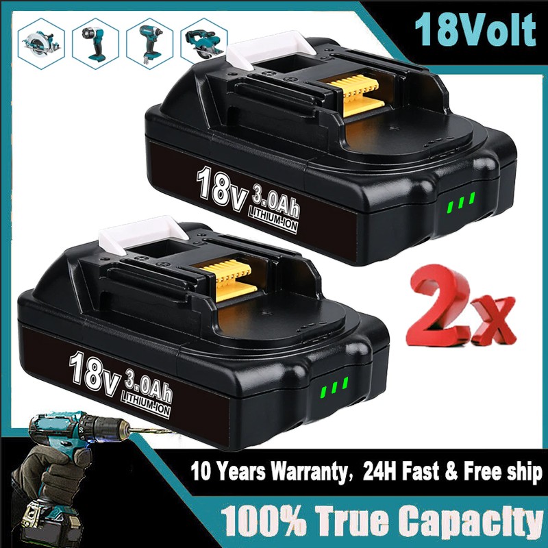 2PACK BL1860B For Makita 18 Volt 8.0Ah LXT Li-Ion Battery BL1830 3.0Ah / Charger