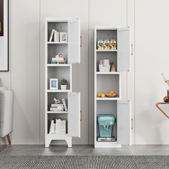 Kitchen Pantry Cabinet With 2 Doors and Adjustable Shelves metal Storage Cabinet