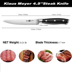 Klaus Meyer Stahl High Carbon Steel 4.5 inch 6 Piece Steak Knife Set
