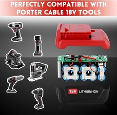 2Pack 18 Volt 8.0Ah Battery for Porter Cable 18V PC18BLX PC18BL OR Charger