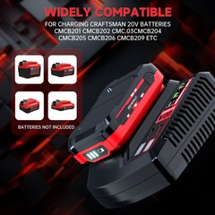 2PACK 20Volt For Craftsman V20 4.0Ah Li-ion Battery CMCB204 CMCB202 /Charger