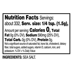 Great Value Coarse Sea Salt, 17.6 oz Container
