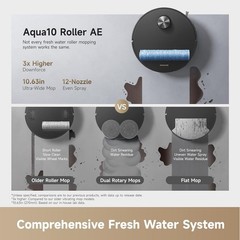 DREAME Aqua10 Roller AE Robot Vacuum Roller Mop Carpet-Safe Roller Guard