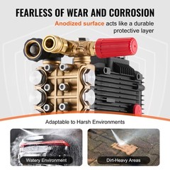 Pressure Washer Pump 1″ Shaft Horizontal Triplex Plunger 4300 PSI 4.4GPM