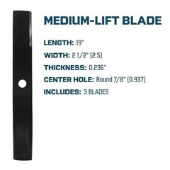 3 Pack Mower Blade For John Deere ZTrak M655 M657 737 757 Z445 Z655 54″ Decks