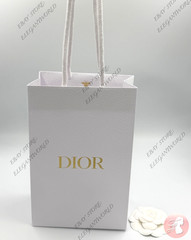 Dior Classic White Textured Paper Gift Bag New Small W. 5.75 x H. 9 x D. 3.25