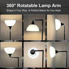 Anrotix LED Floor Lamp Horn-Shaped Metal Standing Light Remote Dimmable Folding