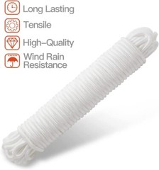 Anley 50 Ft x 1/4″ Flag Pole Halyard Rope Compatible with Flagpoles Up to 25ft