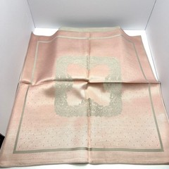 Vtg Reversible Gray Pink Damask Banquet Set 9.5 Ft Tablecloth & 11 Napkins
