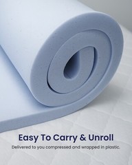 LOUNJ 2″ 3″ Gel Memory Foam Mattress Topper, Twin Twin XL Full | Made in USA