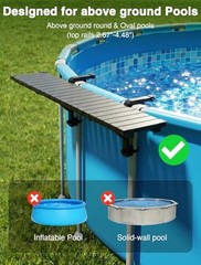 Pool Bar for Above Ground Pool, 49.4″x9.6″ Heavy Duty Swim Up 49.4IN x9.6IN