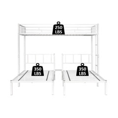 Twin Over Twin & Twin Triple Bunk Bed Platform Bed Frames For Kids Teens Adults