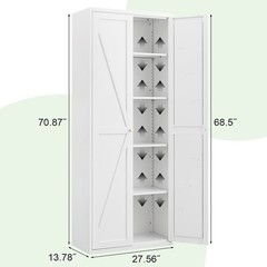 71″ Tall Metal Kitchen Pantry Storage Cabinets with Doors and Shelves, Cupboard