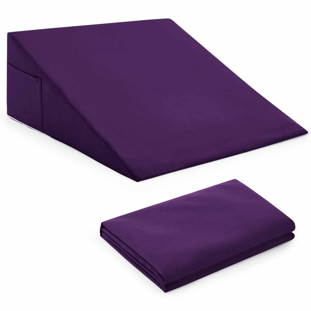 Bed Wedge Pillow Cover with Zipper, Wedge Pillowcase Protector, 24x24x12 Inch