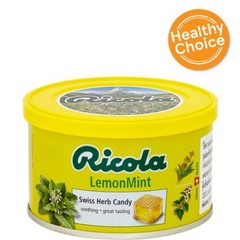 Drops RICOLA Lemon Mint Throat Herb Cough Refreshing Swiss Herb Candy Tin 100g
