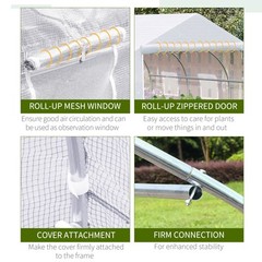 12′ x 10′ x 7′ Greenhouse Large Walk-in Hot Green House Plant Gardening White