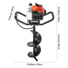 Uimoso Gas-Powered Earth Auger 52cc with 6″ & 10″ Drill Bits for Installation