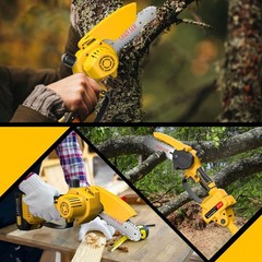 2 in1 Cordless Pole Saw Brushless Mini Chainsaw for Tree Trimming w/ 2 Batteries