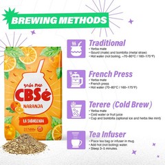 CBSé Yerba Mate Orange Flavor – Loose Leaf Yerba Mate Tea, 2 Pack (500 g Each)