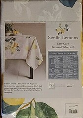 Benson Mills ~ Jacquard Tablecloth ~ 52″ x 70″ ~ Seville Lemons ~ Easy Care