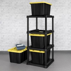 (2 pack) 4 Tier Tote Rack, Holds Four 27 Gallon Industrial Storage Totes, Heavy