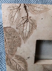 Leaf Imprinted Faux Stone Picture Frame 8×8″, 2.5×2.5 Photo Opening Heavy