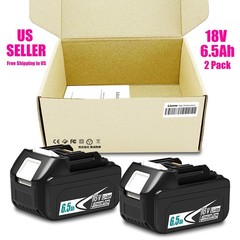 2 Pack 6.5Ah Battery For Makita 18V LXT Lithium-Ion Tool BL1830 BL1850 BL1860