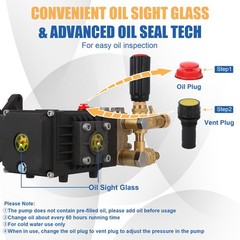 Pressure Washer Pump Power Washer Pump 1″ Shaft Horizontal 4400 PSI 4.4 GPM