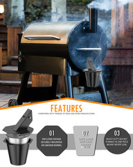Upgraded Grease Bucket with Lid, Drip Bucket for Traeger, Pit Boss, Z Grills